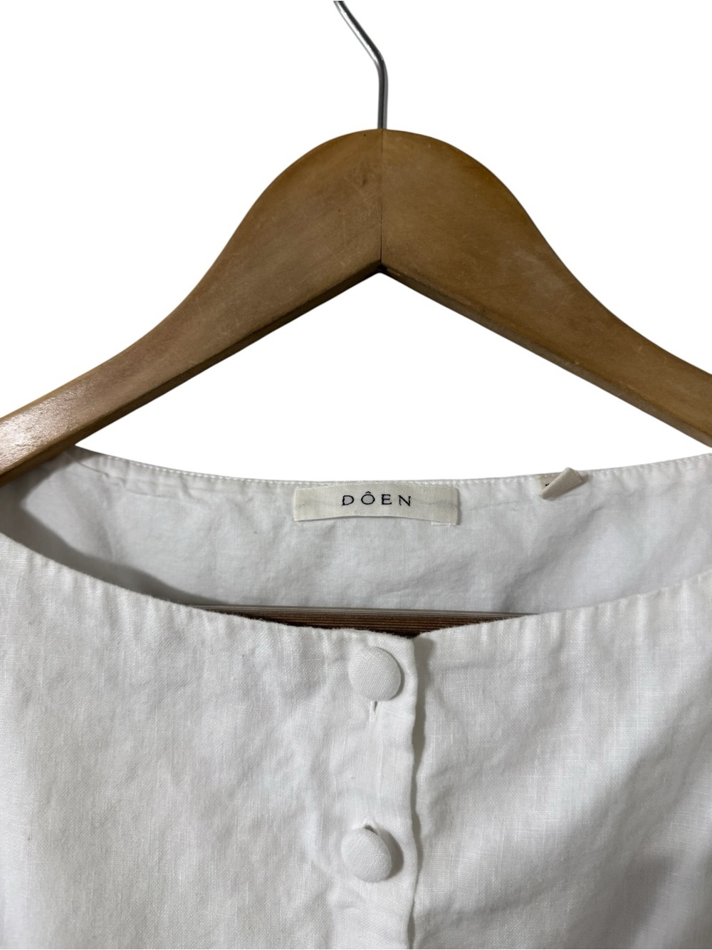 DOEN Hayden Linen Button Down Sleeveless Vest Top Shirt - Picture 8 of 11